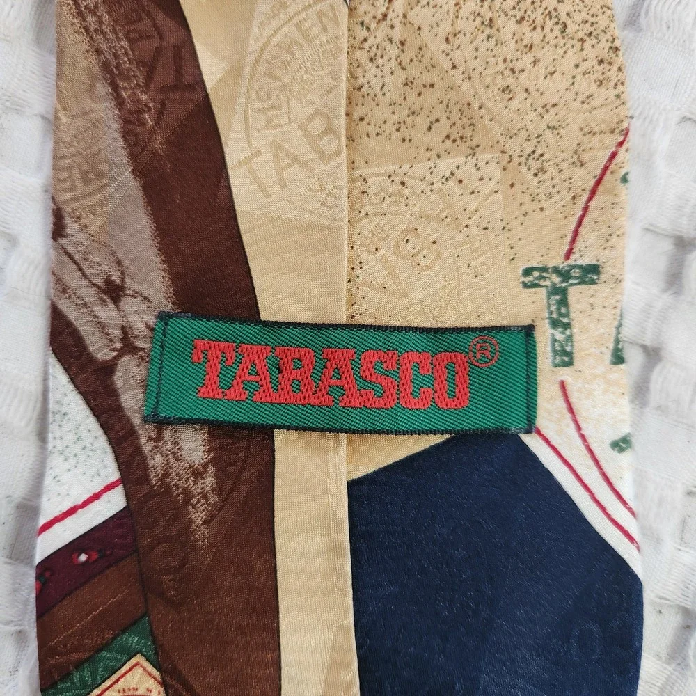 Tabasco Brand Pepper Sauce Silk Necktie Graphic Print Hot Sauce Chili Pepper